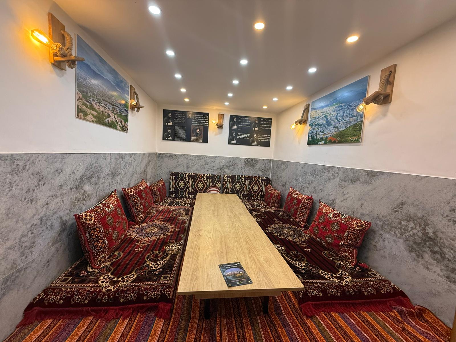 Traditional floor seating with Kurdish cushions