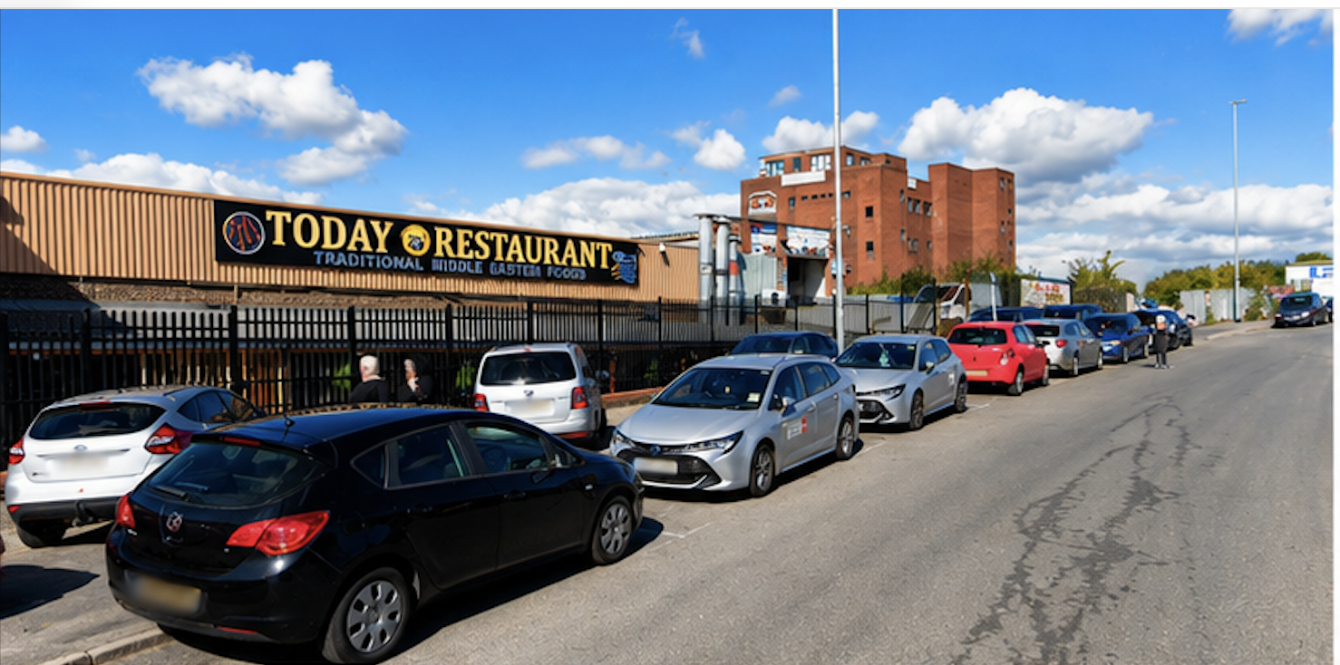 Free street parking outside Today Restaurant