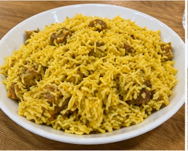Saffron rice plate